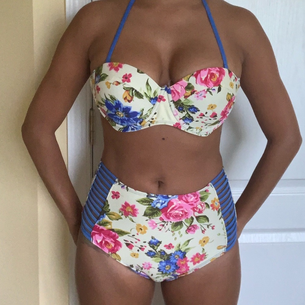 High waist swim suit set